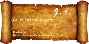 Gyurisits Anett névjegykártya